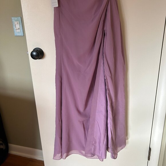 NWT JJs House A-line One Shoulder Floor-Length Lavender Chiffon Dress sz 6 - Picture 12 of 16